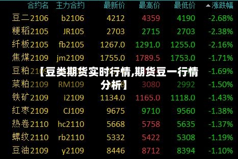 【豆类期货实时行情,期货豆一行情分析】-第2张图片