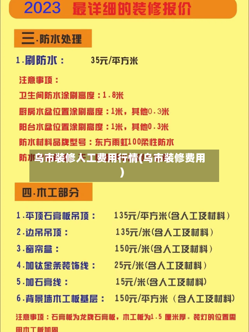 乌市装修人工费用行情(乌市装修费用)-第3张图片