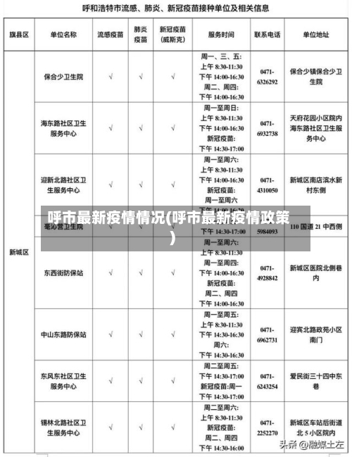 呼市最新疫情情况(呼市最新疫情政策)