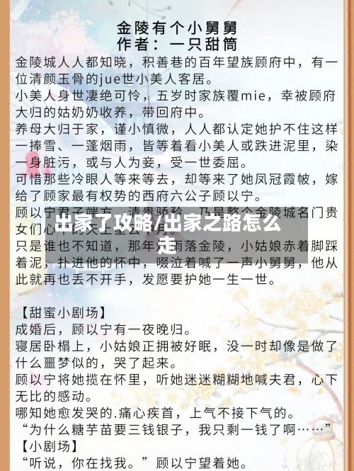 出家了攻略/出家之路怎么走