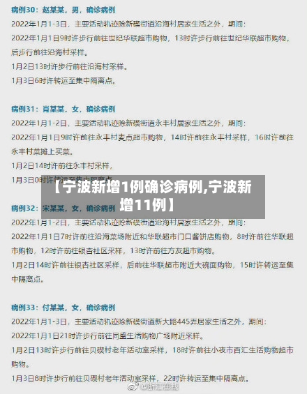 【宁波新增1例确诊病例,宁波新增11例】