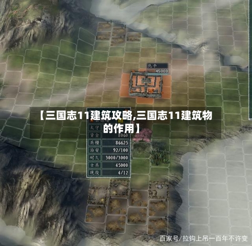 【三国志11建筑攻略,三国志11建筑物的作用】