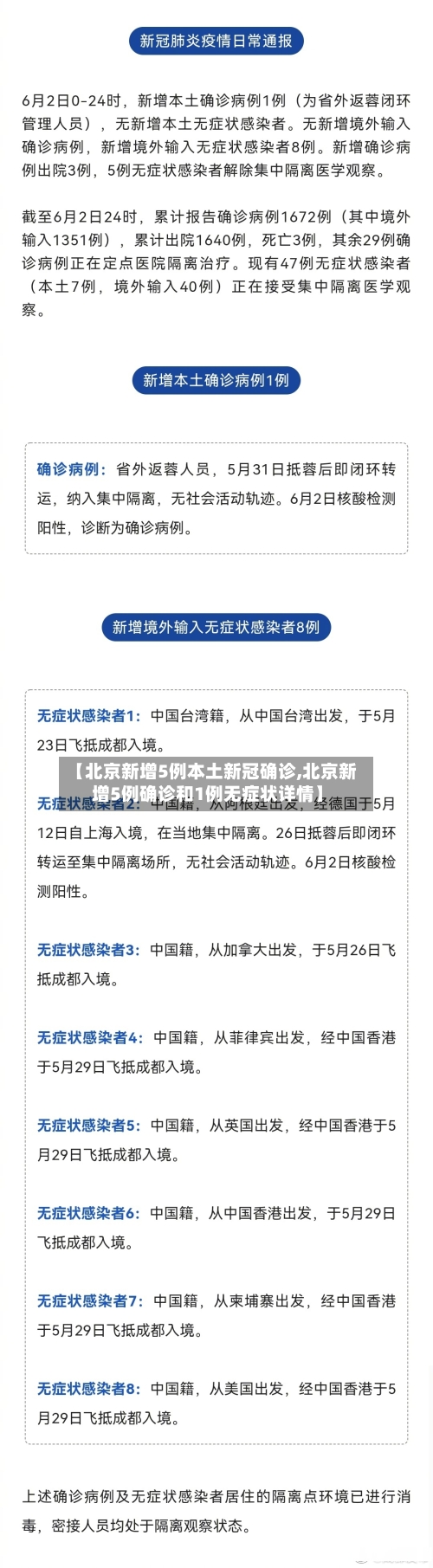 【北京新增5例本土新冠确诊,北京新增5例确诊和1例无症状详情】