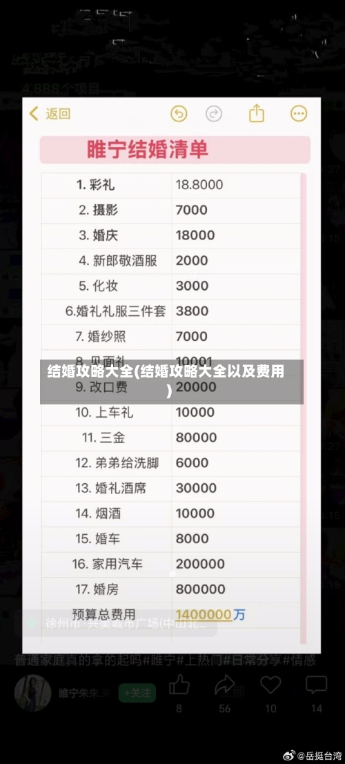 结婚攻略大全(结婚攻略大全以及费用)-第2张图片