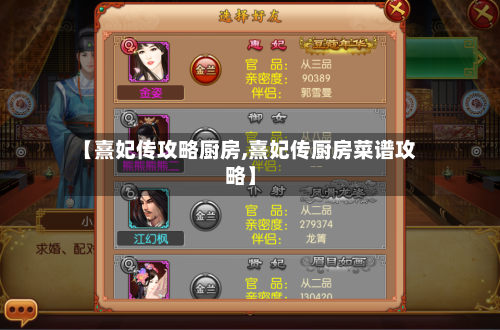【熹妃传攻略厨房,熹妃传厨房菜谱攻略】-第2张图片