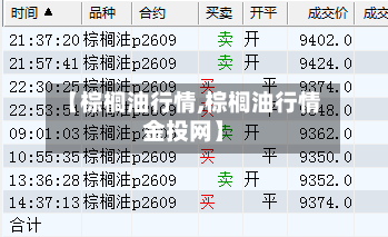 【棕榈油行情,棕榈油行情金投网】
