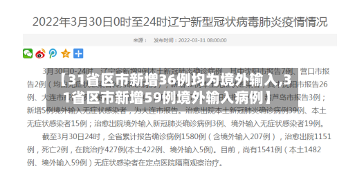 【31省区市新增36例均为境外输入,31省区市新增59例境外输入病例】-第3张图片