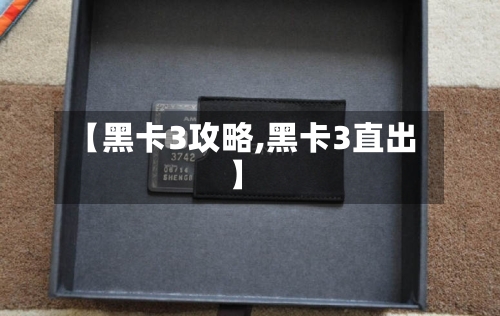 【黑卡3攻略,黑卡3直出】-第2张图片