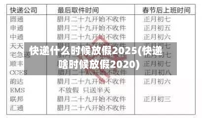 快递什么时候放假2025(快递啥时候放假2020)-第2张图片