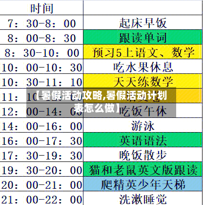 【暑假活动攻略,暑假活动计划表怎么做】-第3张图片