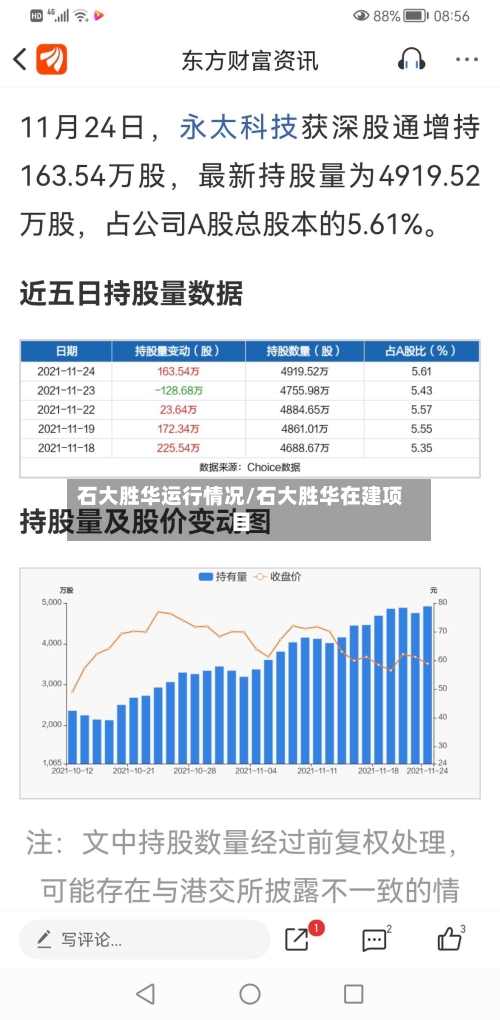 石大胜华运行情况/石大胜华在建项目