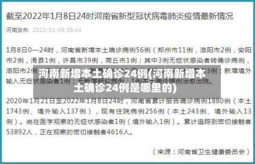 河南新增本土确诊24例(河南新增本土确诊24例是哪里的)-第1张图片