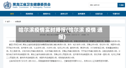 哈尔滨疫情实时播报(哈尔滨 疫情 通报)