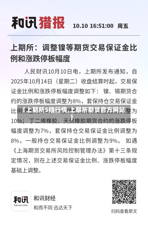 【上期所5挡行情,上期所期货官方网站】-第2张图片