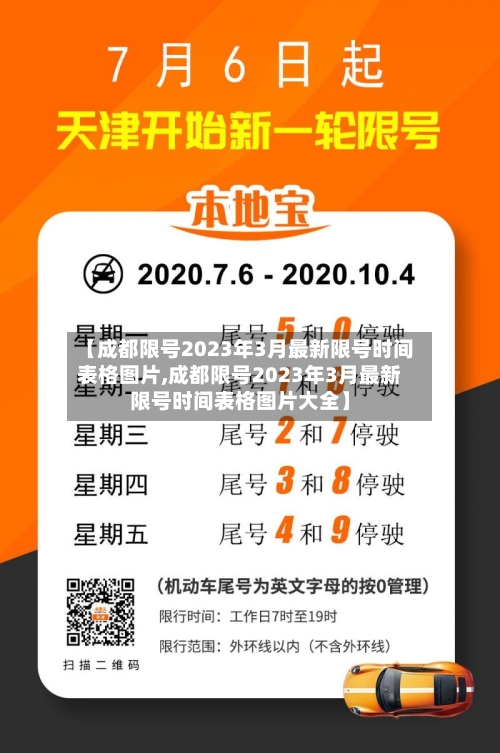 【成都限号2023年3月最新限号时间表格图片,成都限号2023年3月最新限号时间表格图片大全】