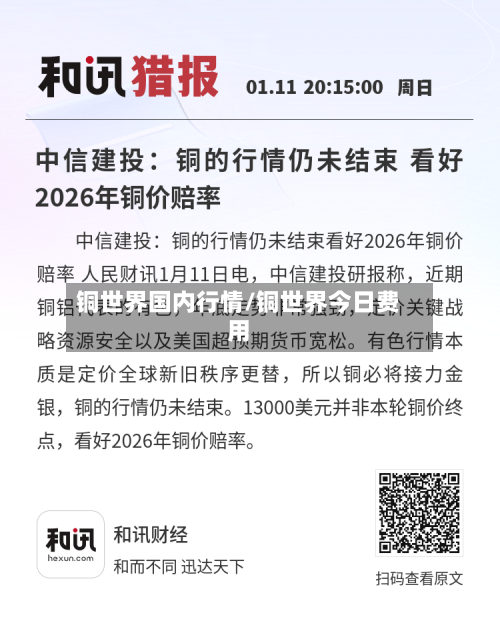 铜世界国内行情/铜世界今日费用