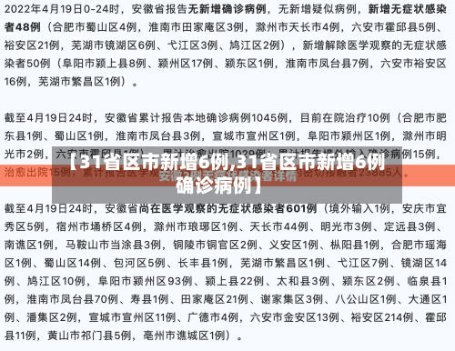 【31省区市新增6例,31省区市新增6例确诊病例】
