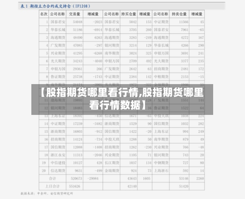 【股指期货哪里看行情,股指期货哪里看行情数据】-第3张图片