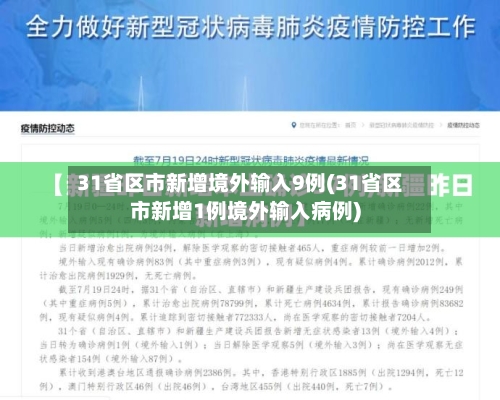 31省区市新增境外输入9例(31省区市新增1例境外输入病例)