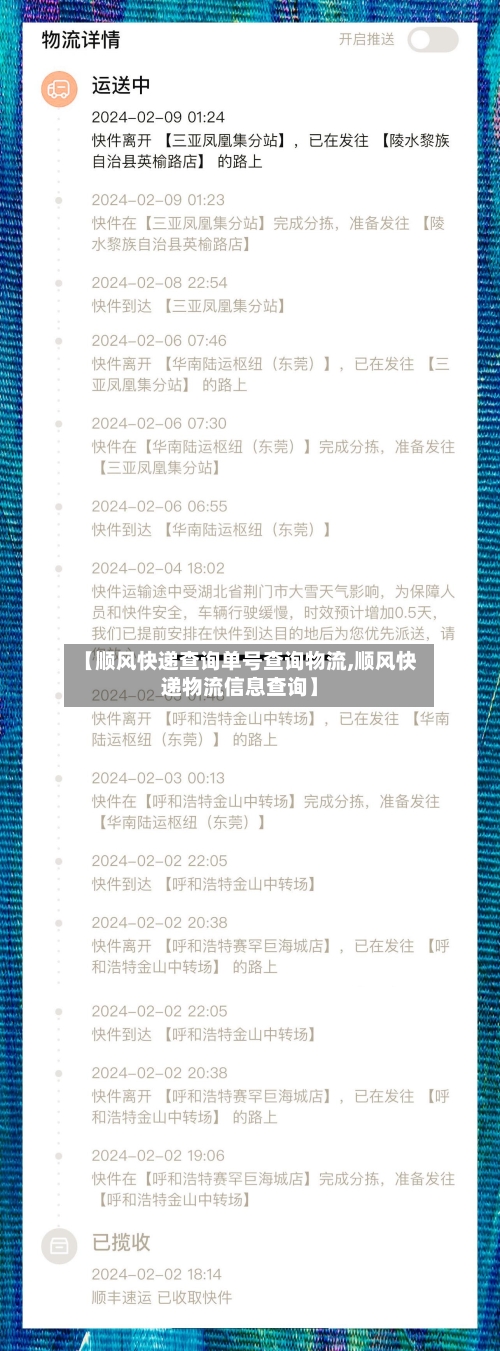 【顺风快递查询单号查询物流,顺风快递物流信息查询】-第2张图片
