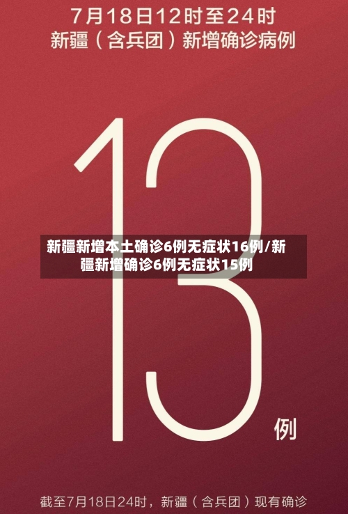 新疆新增本土确诊6例无症状16例/新疆新增确诊6例无症状15例