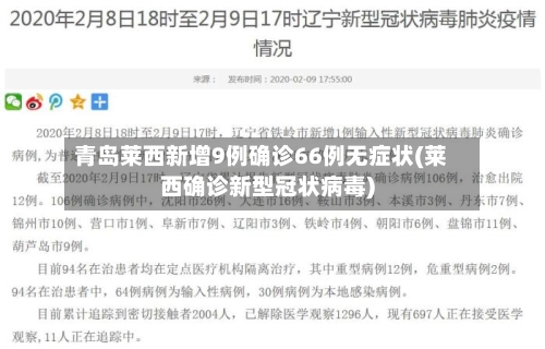 青岛莱西新增9例确诊66例无症状(莱西确诊新型冠状病毒)