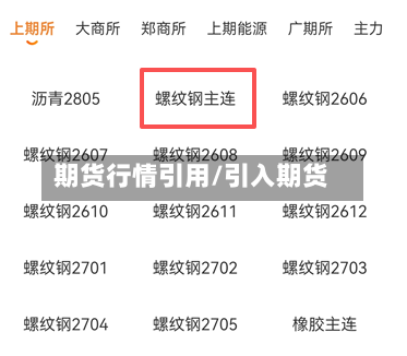 期货行情引用/引入期货