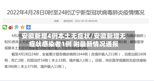 安徽新增4例本土无症状/安徽新增无症状感染者1例 附最新情况通报-第1张图片