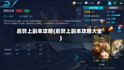 后羿上副本攻略(后羿上副本攻略大全)-第2张图片
