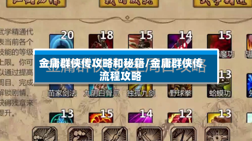 金庸群侠传攻略和秘籍/金庸群侠传流程攻略