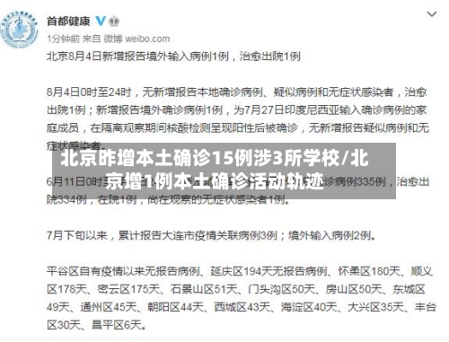 北京昨增本土确诊15例涉3所学校/北京增1例本土确诊活动轨迹