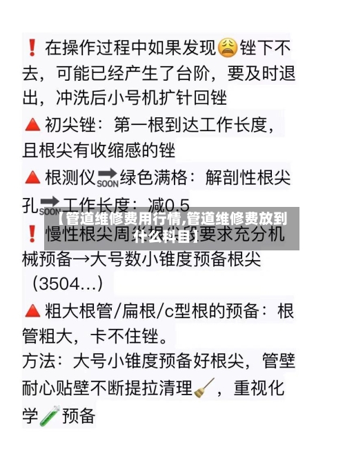 【管道维修费用行情,管道维修费放到什么科目】-第2张图片