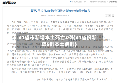 31省市新增本土死亡3例(31省份新增5例本土病例)-第3张图片