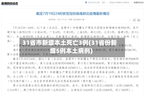 31省市新增本土死亡3例(31省份新增5例本土病例)-第1张图片