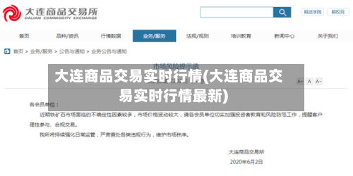 大连商品交易实时行情(大连商品交易实时行情最新)-第2张图片