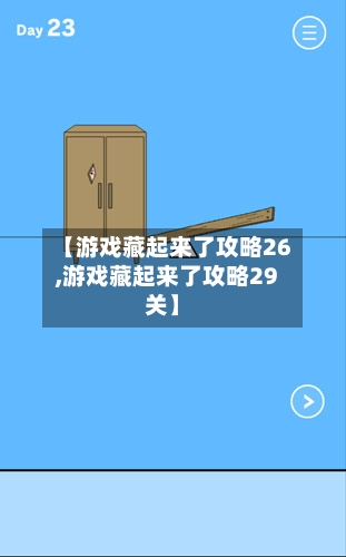 【游戏藏起来了攻略26,游戏藏起来了攻略29关】-第1张图片