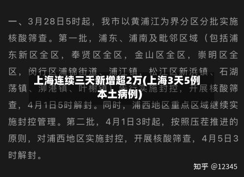 上海连续三天新增超2万(上海3天5例本土病例)