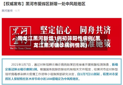 黑龙江黑河新增1例初筛阳性病例(黑龙江黑河确诊病例情况)-第1张图片