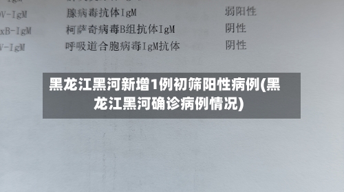 黑龙江黑河新增1例初筛阳性病例(黑龙江黑河确诊病例情况)-第2张图片