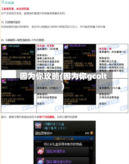 因为你攻略(因为你gcolt)