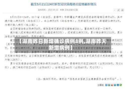 【湖南昨日新增确诊病例8例,湖南昨天新增病例】-第2张图片