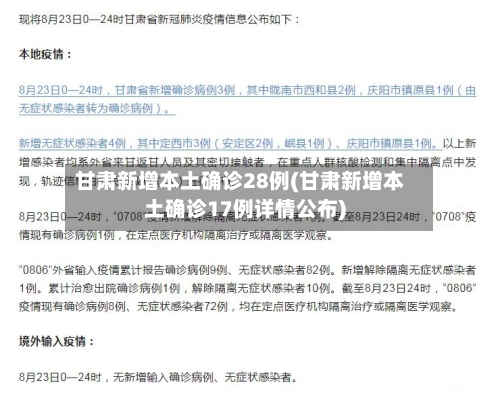 甘肃新增本土确诊28例(甘肃新增本土确诊17例详情公布)-第2张图片