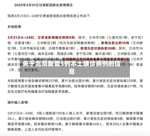 关于北京新增5例本土确诊病例的信息-第1张图片
