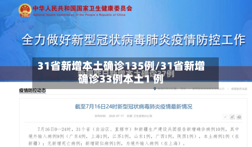 31省新增本土确诊135例/31省新增确诊33例本土1 例