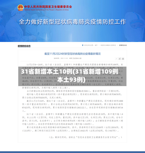 31省新增本土10例(31省新增109例本土93例)-第2张图片