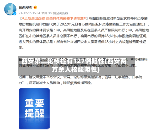西安第二轮核检有127例阳性(西安两万余人核酸阴性)-第2张图片
