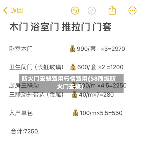 防火门安装费用行情费用(58同城防火门安装)-第2张图片