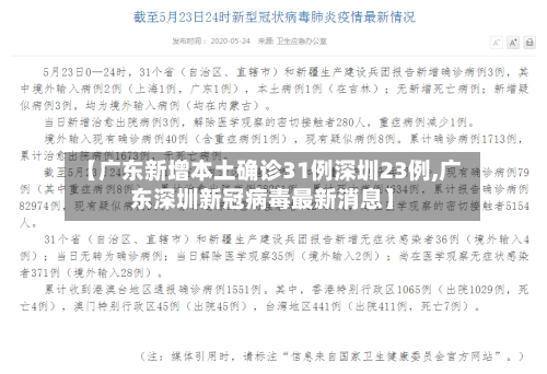 【广东新增本土确诊31例深圳23例,广东深圳新冠病毒最新消息】-第1张图片