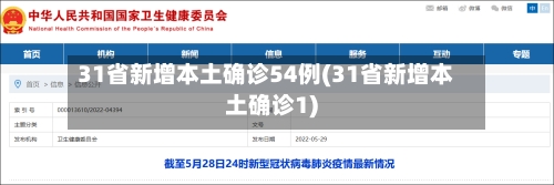 31省新增本土确诊54例(31省新增本土确诊1)