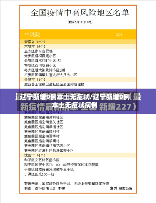 辽宁新增9例本土无症状/辽宁新增9例本土无症状病例